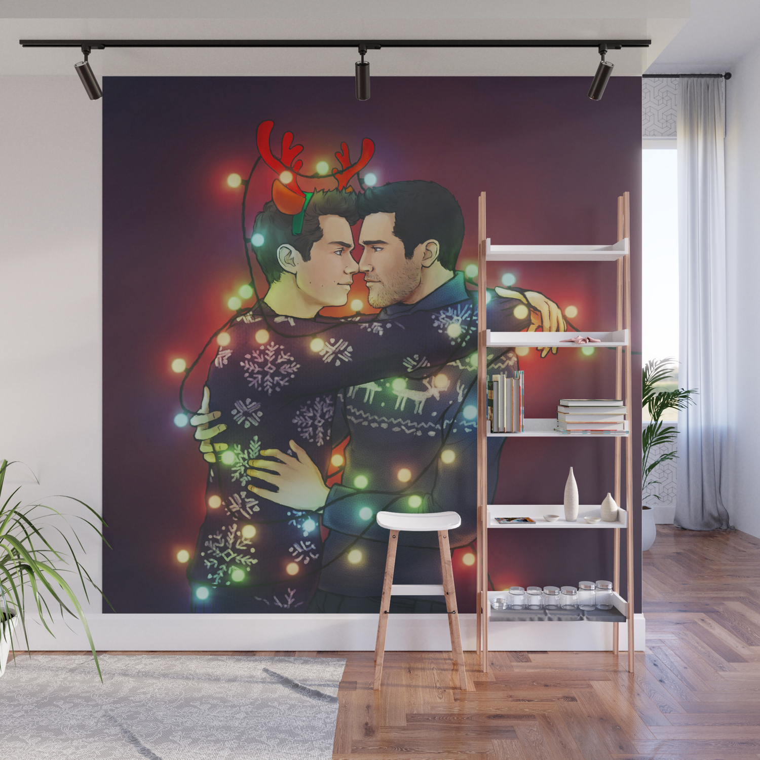 Christmas Lights Wall Mural By Sova Society6 Christmas Lights Wall Mural By Sova