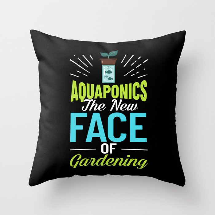 Aquaponic Fish Tank System Farmer Gardening Throw Pillow