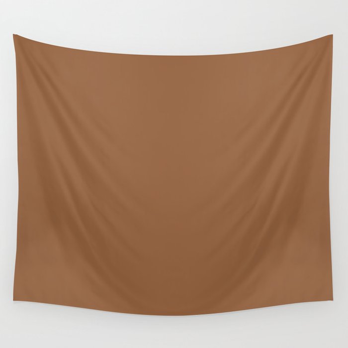 Warm Dark Terracotta Clay Brown Solid Color Earth-tone Pairs Pantone Adobe 17-1340 TCX Wall Tapestry