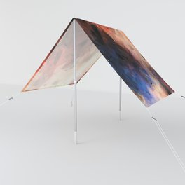 Dramatic smoke and mist. Magical Peach and blue abstract art Sun Shade