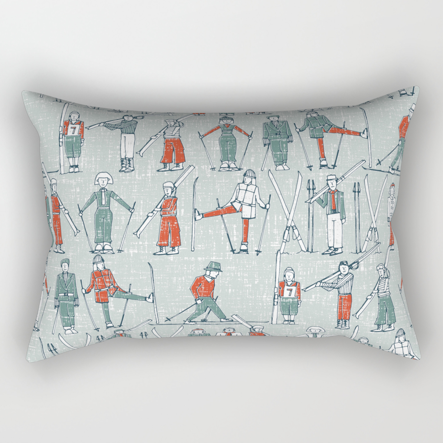 Vintage Ski Linen Rectangular Pillow By Sharonturner Society6