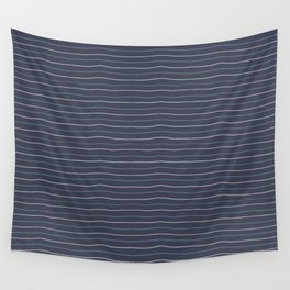Shades of Blue Waves Pattern Wall Tapestry