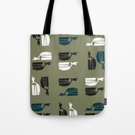 Bodega Cat Pattern on olive Tote Bag
