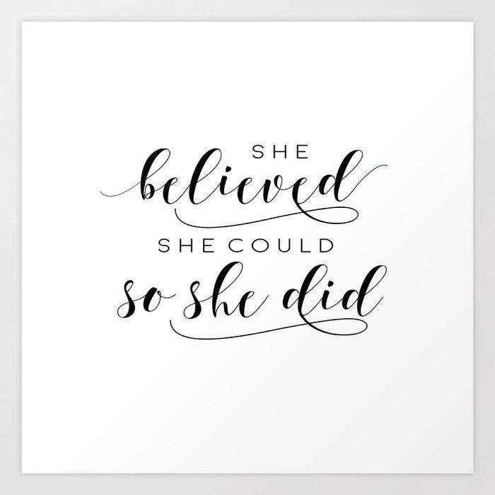 Nieuw SHE BELIEVED SHE Could So She Did,Printable Art,Girls Room Decor YK-45