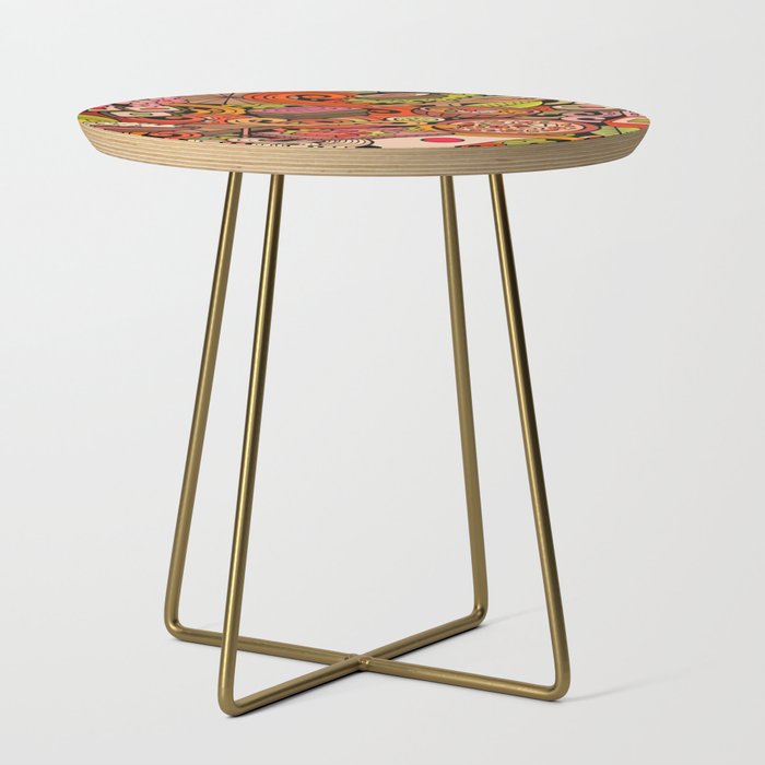 Traditional Art Japanese Food Pattern Side Table