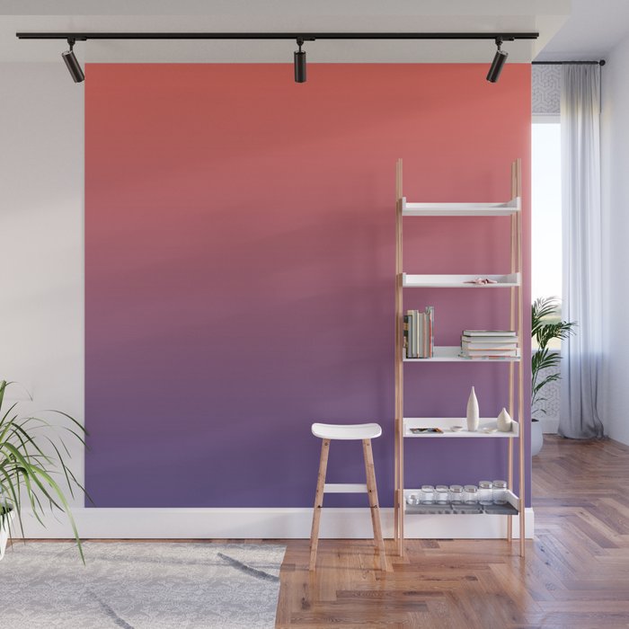 Living Coral Ultra Violet Gradient Pattern Wall Mural