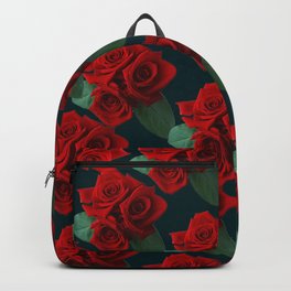 red flowers pattern Backpack