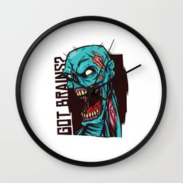 Zombie loves brains Wall Clock