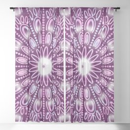 Abstract Pink and Purple Mandala Sheer Curtain