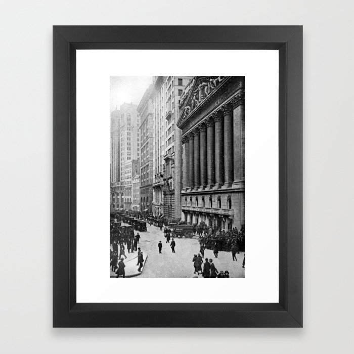 Vintage Wall Street NYC Photograph (1921) Framed Art Print by bravuramedia Society6