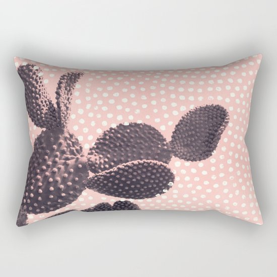 Cactus with Polka Dots Rectangular Pillow