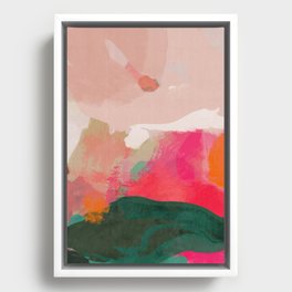 abstract pink Framed Canvas