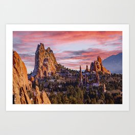 Colorado ~ Garden of the Gods sunset Art Print