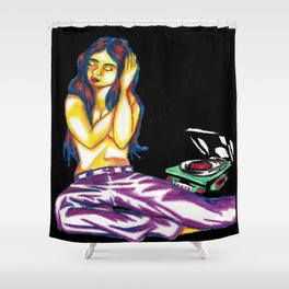 Record Girl Shower Curtain