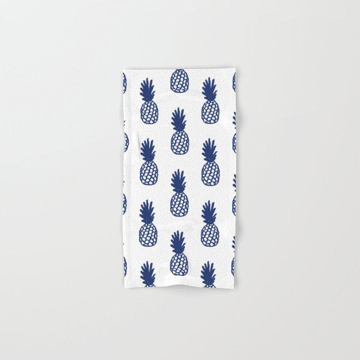 Navy Pineapple Hand & Bath Towel