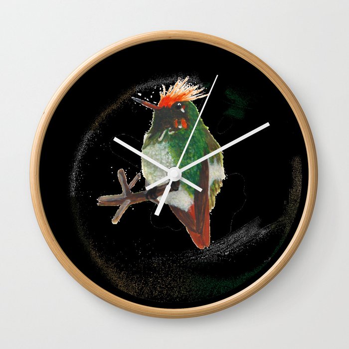 Rufous-crested Coquette Wall Clock