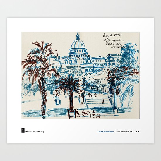 Laura Frankstone, "Jardin du Luxembourg, Paris" Art Print