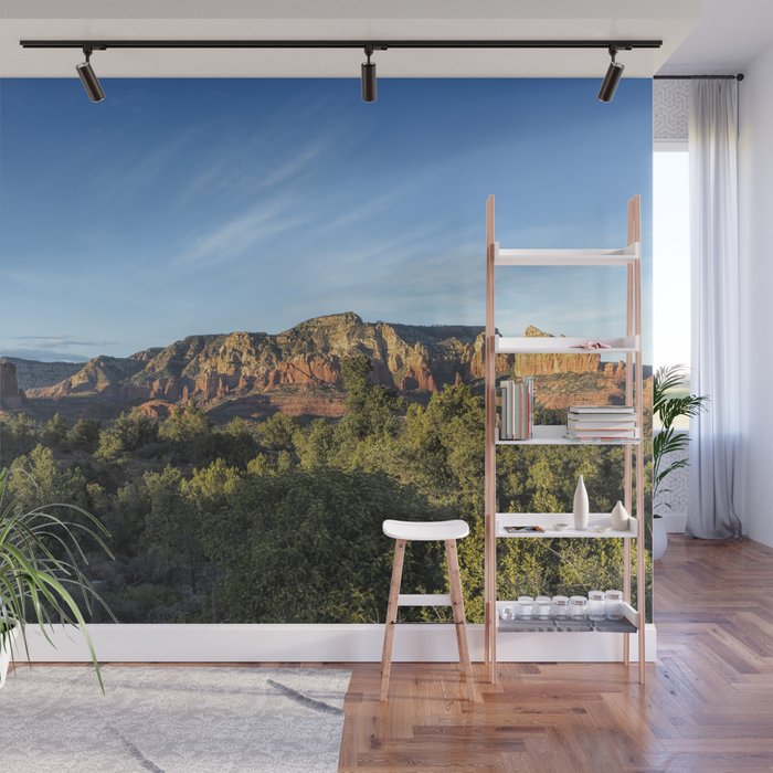 Early Evening Light On The Red Rocks Of Sedona Wall Mural By Belindagreb Society6
