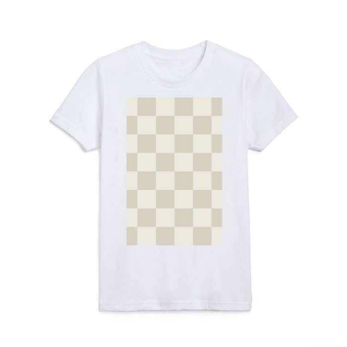 Checkerboard Check Checkered Pattern in Mushroom Beige and Cream