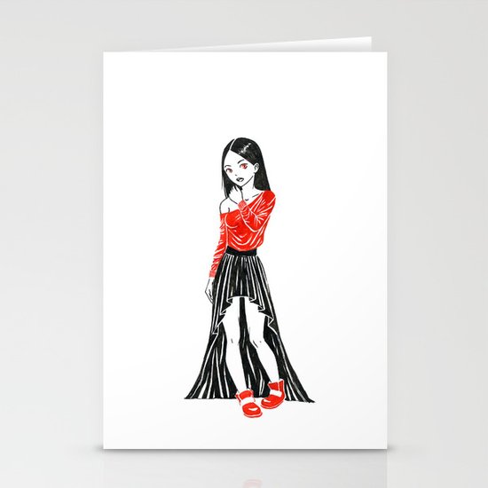 Girl in Dress Stationery Cards