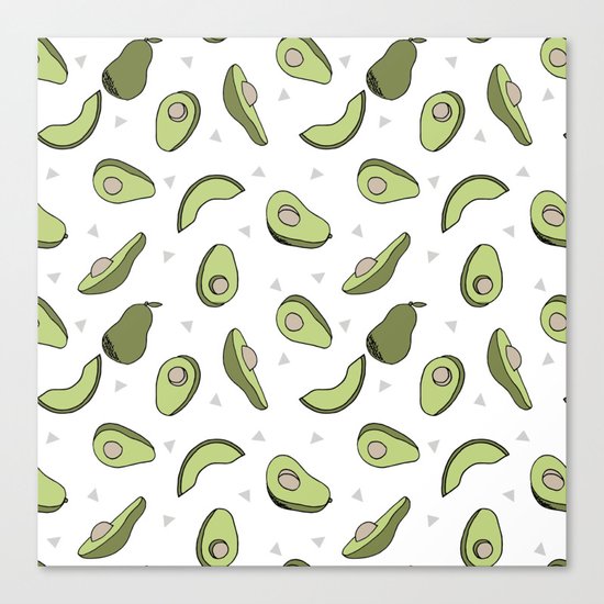 Avocado pattern by andrea lauren minimal cute fruit vegetable food print design Canvas Print