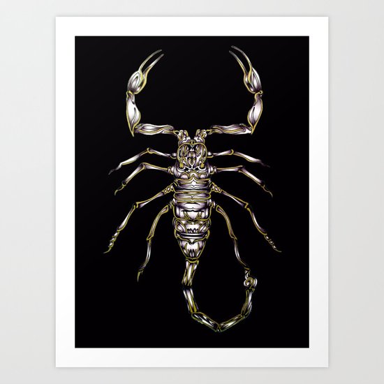Scorpion's Kiss in Black Art Print