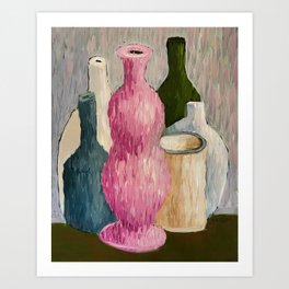 pink bottle Art Print
