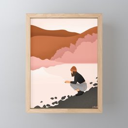 Collecting Rocks  Framed Mini Art Print