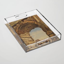 The Arch of Titus and the Coliseum, Rome 1846 Acrylic Tray