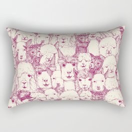 just alpacas cherry pearl Rectangular Pillow