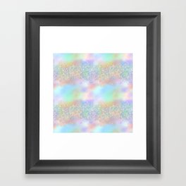 Pretty Rainbow Holographic Glitter Framed Art Print