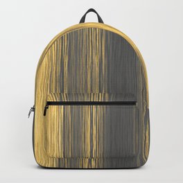 Blended Lines Rough Stripe Yellow Grey Backpack | Tranquil Colours, Modern Abstract, Digital, Graphicdesign, Yellow Grey, Rough Stripes, Blended Lines 