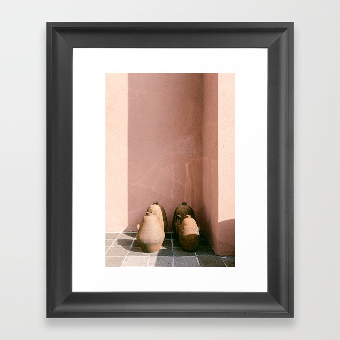 Mexican Pottery and Barragan Pink, Mexico City Framed Art Print