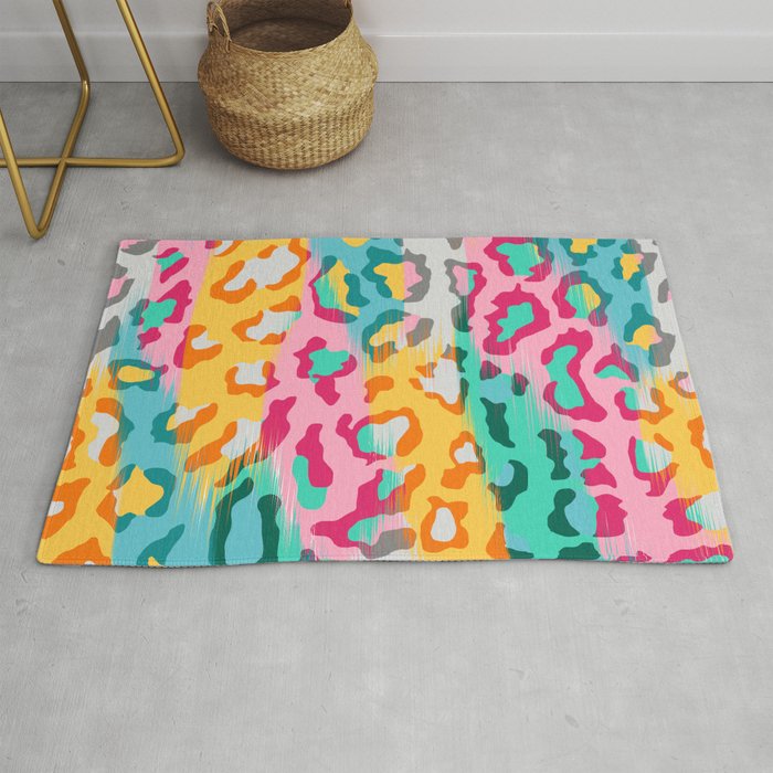 Colorful Abstract leopard animal skin background. Rug