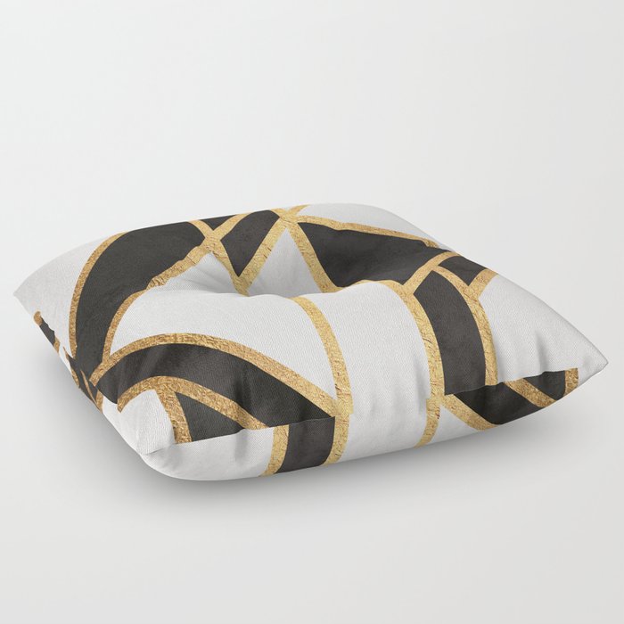 Black and White Luxury Art Deco Floor Pillow