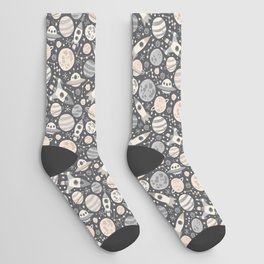 Space Black & White Socks