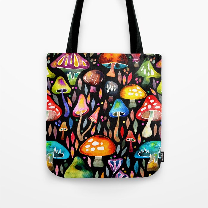 Mushroom Magic – Charcoal Tote Bag