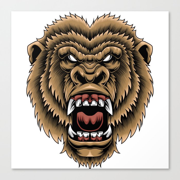 Gorilla Head Canvas Print