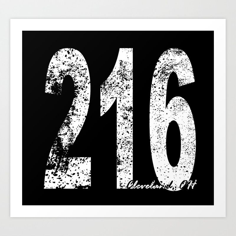 Vintage Cleveland Area Code 216 Art Print By Awesomeart Society6
