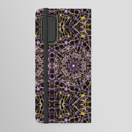 Liquid Light Series 57 ~ Purple & Yellow Abstract Fractal Pattern Android Wallet Case
