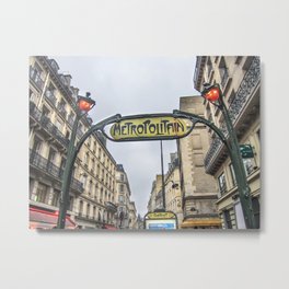 Paris Metropolitan Sign Metal Print