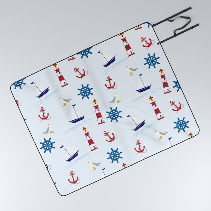 Summer Nautical Modern Collection Picnic Blanket