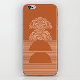 Geometric Lines Design 16 in Shades of Red Brick (Sunrise and Sunset) iPhone Skin