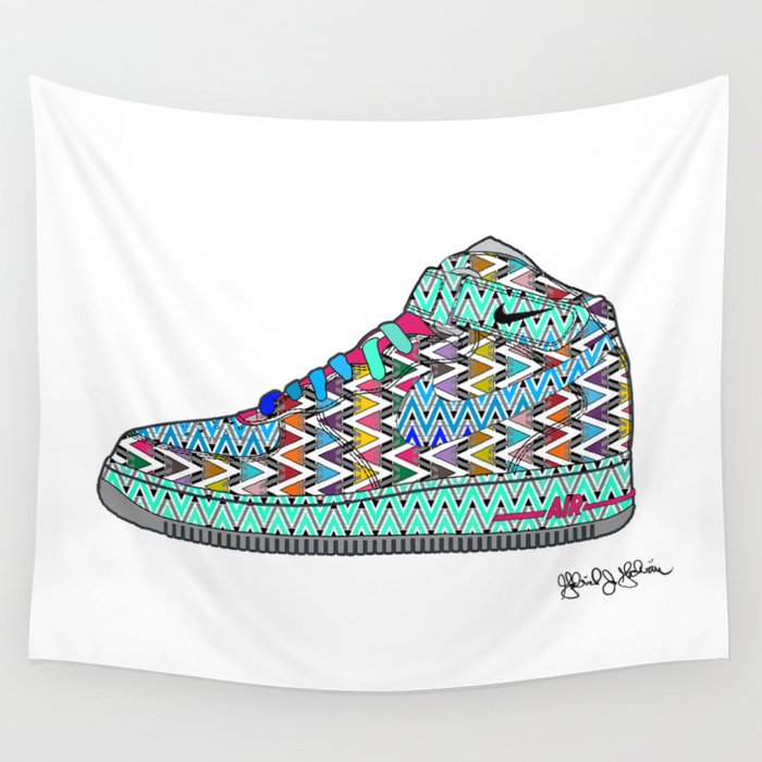 Airforce 1 Air Pop Art Sneakers 2nd Edition Wall Tapestry