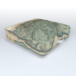 Egbert Viele 1865 Topographic Map of New York City Outdoor Floor Cushion
