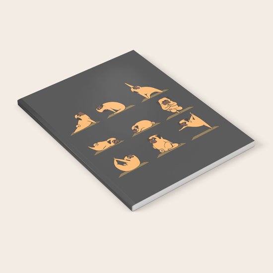Pug Yoga // Black Notebook