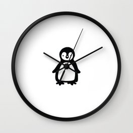 Simple black and white pinguin Wall Clock