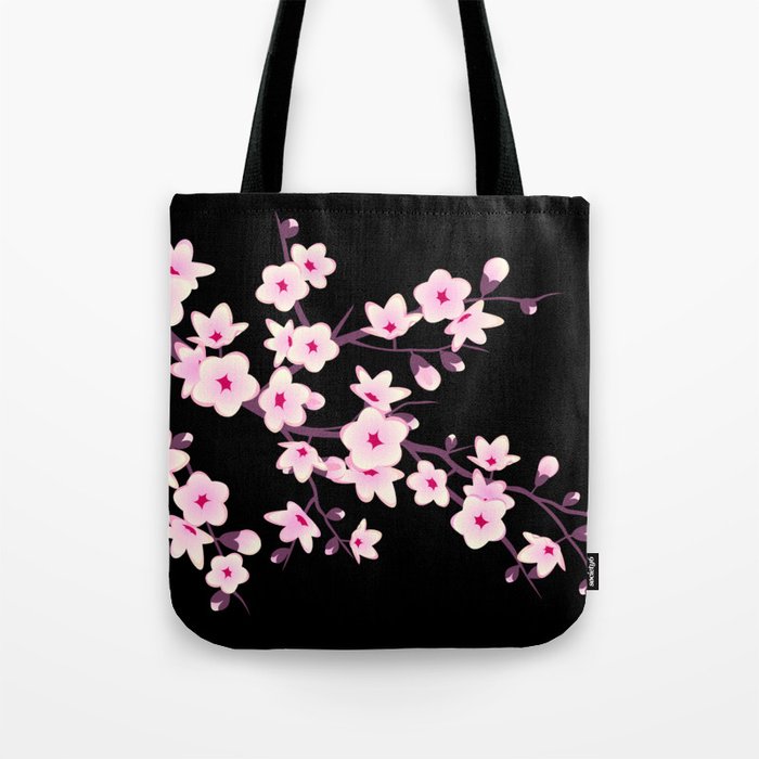 Pink and black tote store bag