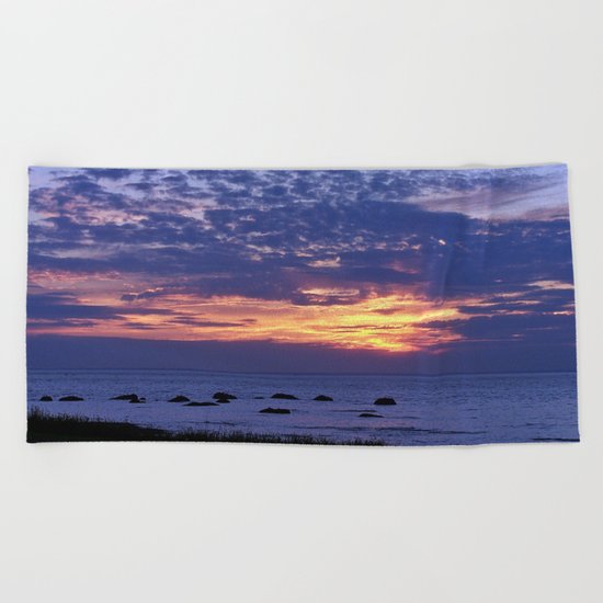Flaming Clouds Beach Towel