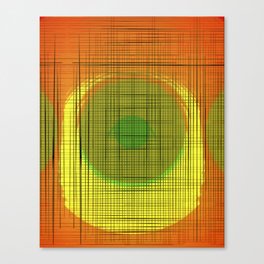 Sloane Grid Sun - orange grid art, grid pillow, home decor, painterly, sunshine, boho art, bohemian Canvas Print